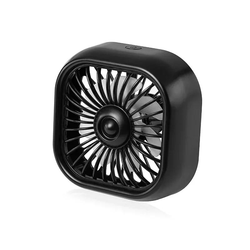 Car Fan with Lights USB Car Air Outlet Cooling Fan Adjustment Powerful Cooler Low Noise Multi-function Car Interior Fan Cooler