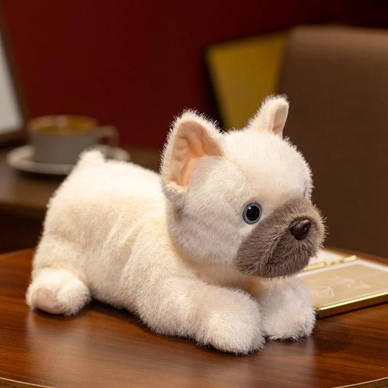 ReaListic Bulldog Kawaii Animal Dog Plush Toys Sleep Pillow Kids Christmas Birthday Gift Child Girl Xmas Valentine's Gift