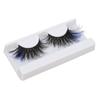 1 Pair 25mm Blue False Eyelashes Women Stylish Costume Party Reusable Long Curly Colored Fake Eyelashes 697A‑3C