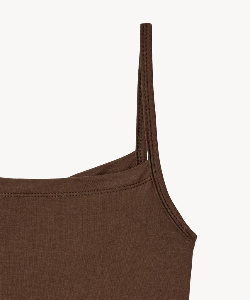 LADY VOLUME Eris Square Tank Top (Brown)