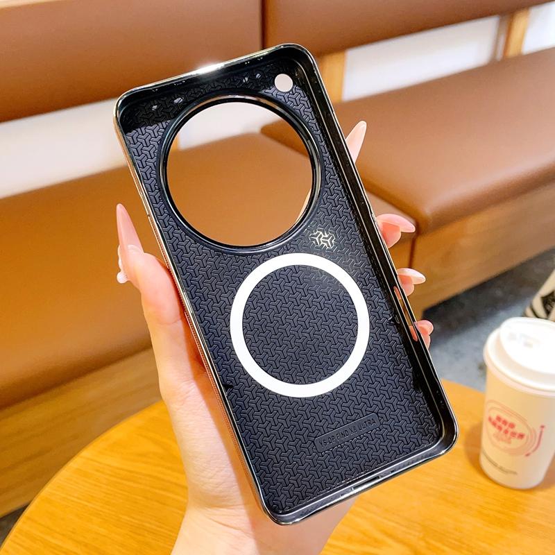 Luxury Electroplated Woven Leather Case For OPPO Find X8 Ultra/X8 Pro/X8 X8s+ Built-in Magnetic Fashionable High-End Side Cover