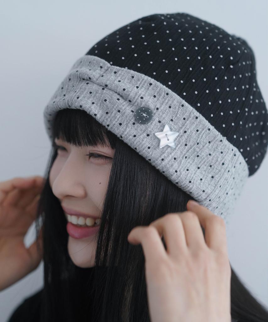 Mimdeowodeulobeu Summary Button Beanie_Dot Black