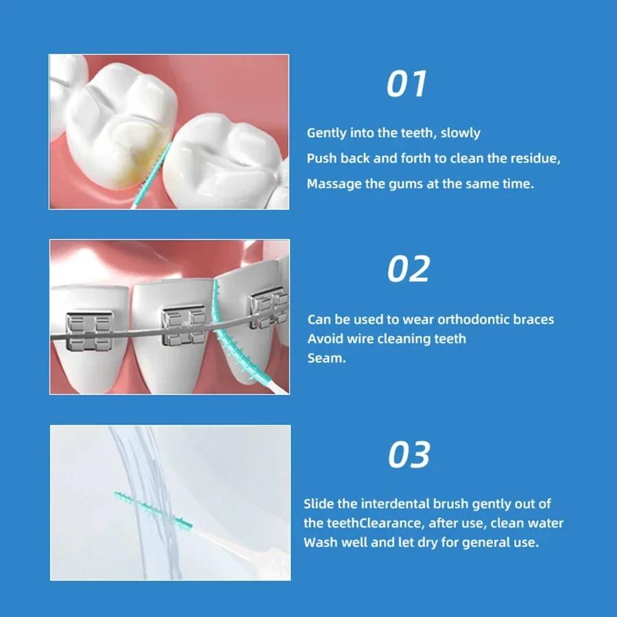 Silicone Toothpicks Threaded Interdental Brushes Dental Cleaning Tools Interdental Cleaning Toothbrushes Oral Hygiene Tools