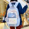 Three-Piece Backpack Set Color Block Student Schoolbag Girl Large Capacity Backpack