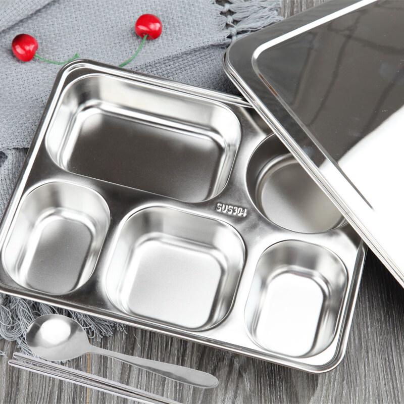 ZISIZ Square Four-Compartment Disposable Paper Dinner Plate