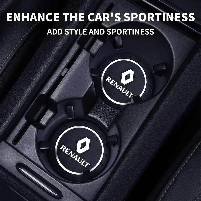 1/2pcs New Car Water Cup Slot Coasters Anti-Slip For Renault ZOE QM6 Austral Kardian Rafale Kangoo Arkana Clio Koleos Megane 2 S999