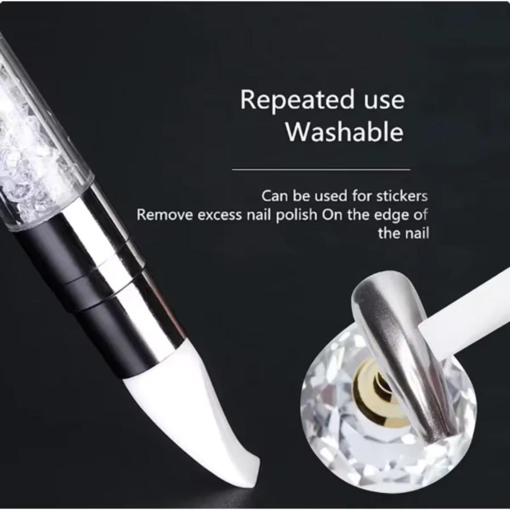 Double-ended Silicone Press Pen Wedge Deer Hoof Brush Nail Supplies Carving Glitter Powder Sticker Nail Accessories for Manicure