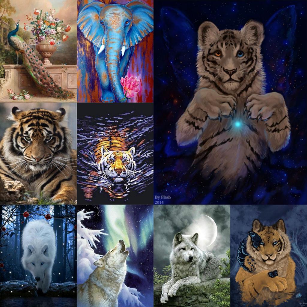 5D Diamond Painting Full Diamond Cartoon Animal Rhinestone Rhinestone Embroidery Mosaic Pattern Diy Home Decoration Gift