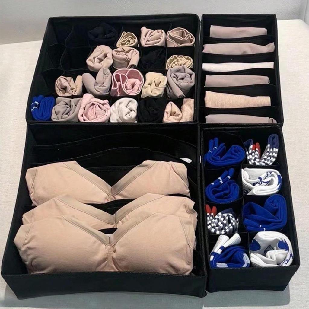 Foldable Underwear & Bra Organizer: 3-in-1 Drawer Box for Panties, Bras & Socks