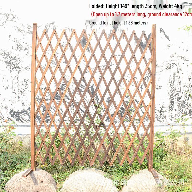 Carbonized Anti-Corrosion Expandable Wooden Fence for Garden, Wedding, or Photography Background