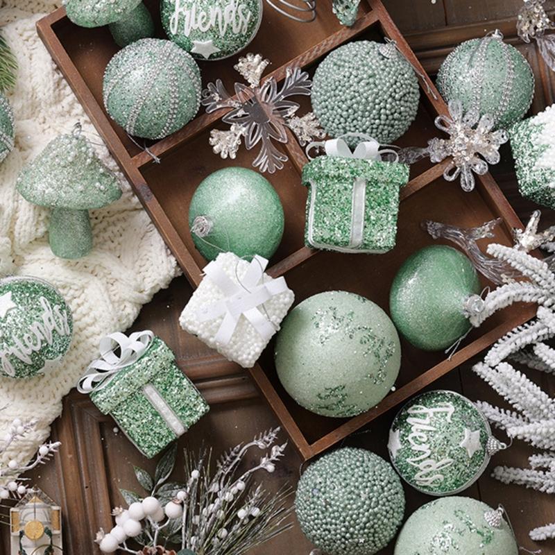 Shatterproof Christmas Tree Hanging Pendants Shimmering Baubles for Holiday Decoration Indoor and Outdoor Ornament