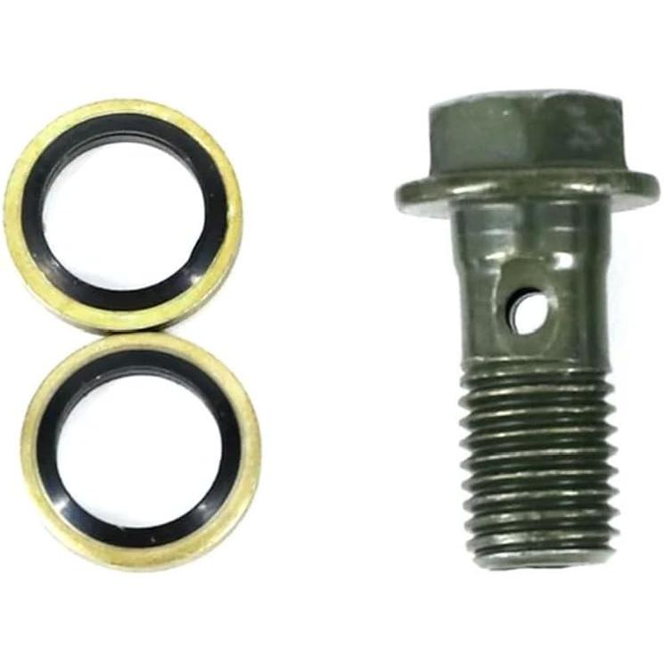 M10 X 1.25 Double Banjo Bolt Hollow Screw Replacement Compatible With Motorcycle Brake Nuts And Bolts(Single tubing screw) Single tubing screw