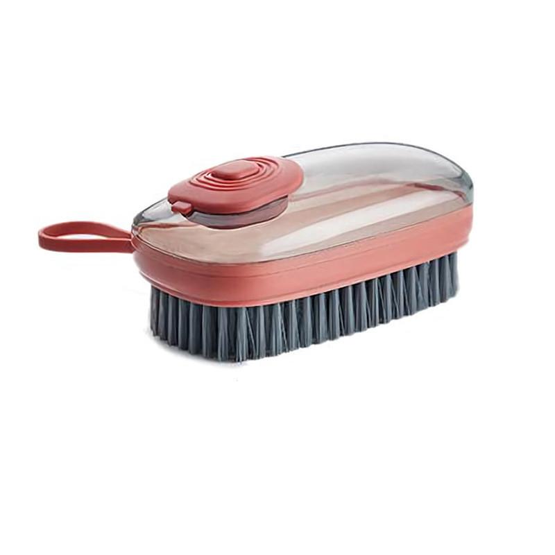 

Чистящая щетка для дозирования мыла 2-в-1, многофункциональная чистящая щетка пуш-ап, бытовая многофункциональная чистящая щетка для мытья посуды 1PC розовый