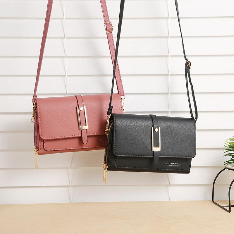 Urban Minimalist Women's Crossbody Wallet Bag with Card Slots & Phone Compartment