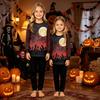 Family Matching Halloween Print Loungewear Set Long Sleeve Top and Pants for Cozy Holiday Fun