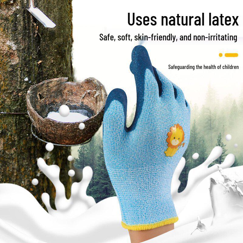Kids' Anti-Slip Rubber Gardening and Sports Gloves: Wear-Resistant, Anti-Puncture, and Protective for Outdoor Activities.