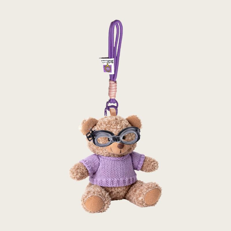 

New Christmas Teddy Bear Space Mirror Bear Pendant Plush Keychain Boutique Gifts Backpack Accessories Pendant