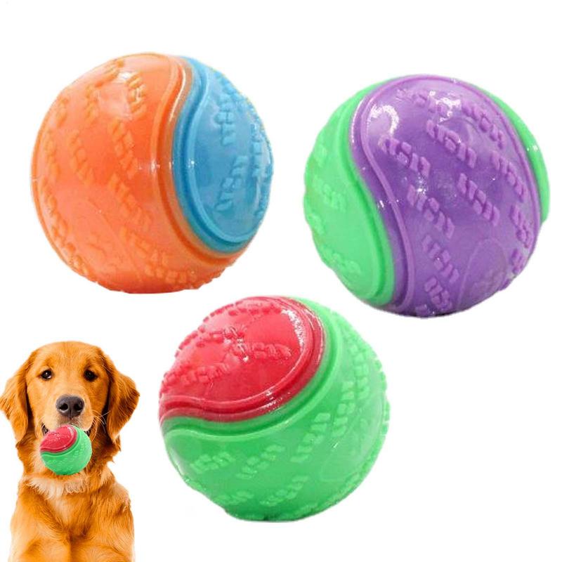 Dogs Interactive Toys Soft TPR Toys for Dog Pet Teeth Cleaning Bite Resistance Squeaky Dog Ball Toy Pet Products Accessories