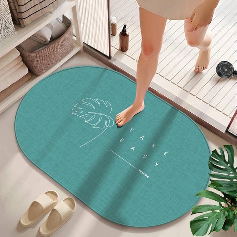 Water-absorbing and Non-slip Bathroom Floor Mat, Diatom Mud Floor Mat At the Door of the Bathroom, Kitchen Entry