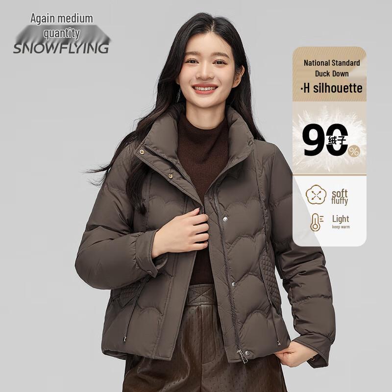 XueZhongFei Women's Loose Fit Thickened Stand Collar Down Jacket