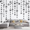 Black 30th Birthday Garland Black 30 Circle Dot Twinkle Star Streamer Hanging Bunting Banner Backdrop for Him/Her 30 Years Old Birthday Party
