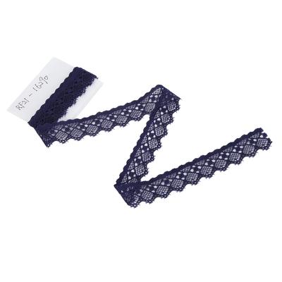 Nastro in pizzo per abbigliamento, accessori, decorazioni, artigianato, materiali fai da te, 10 iarde, larghezza 2 cm, blu scuro