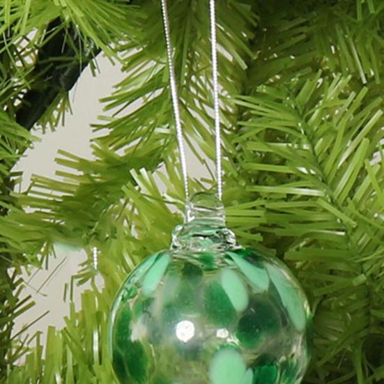 Yousheng Christmas Pendant Glass Sphere Transparent Glass Hand-Painted Xmas Tree Festive Balls Home Decor Accent