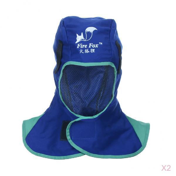 2 Pcs Flame Retardant Safety Welding Neck Head Protective Blue