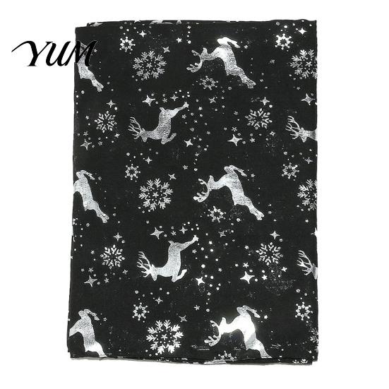 Elegant Hot Stamping Scarf Christmas Theme for Women, Glitter Sparkly Foil Reindeer Soft Polyester Neck Print Scarves, Lightweight Shawl Wrap