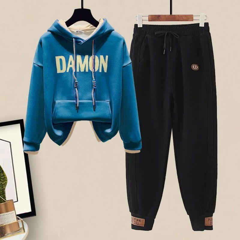 

Thick Hoodie Casual Sports Pants Sports Set Winter XXS