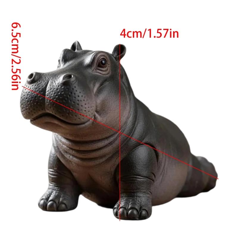 Meditations Clumsy Hippo Figurine Plastic Craft Desktop Shelf Decors Perfect Gift For Meditating Enthusiasts Collectors
