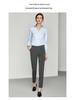 083 Women's Color-Spun Striped Professional Straight-Leg Slimming Suit Pants