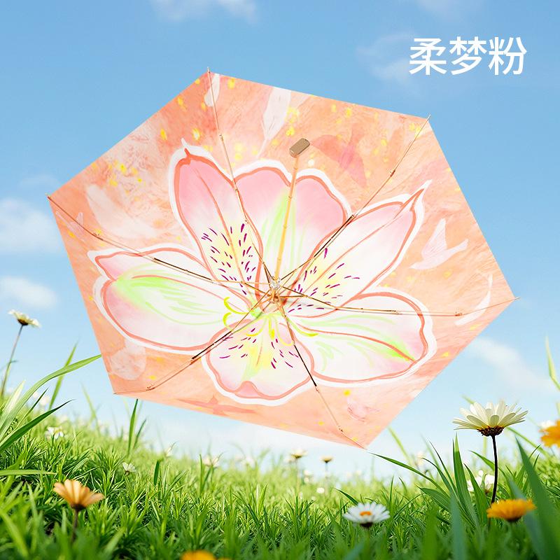 Small and Portable Parasol, Weather and Rain Women's Mini 50% Off Sunscreen Umbrella, Anti-ultraviolet Color Glue Sun Umbrella, Ultra-light