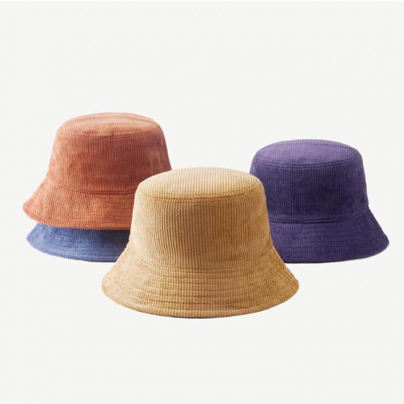 Bucket Hat Men Women Autumn Winter Corduroy Women's Bucket Hat Fisherman Cap Solid Color Casual Simple Sunshade Official-website