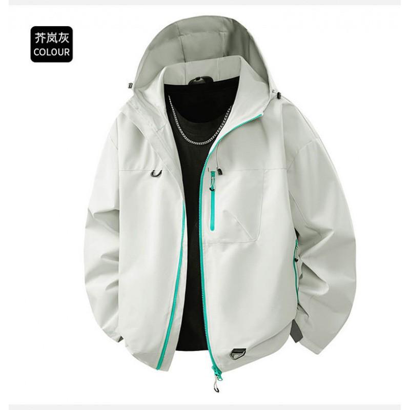 Mens Outdoor Jacket Casual Trendy Waterproof Windproof Hiking Coat