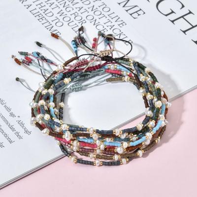 Adjustable Length Beaded Bracelet Bohemian Style Hand-woven Bracelet  Gift Giving