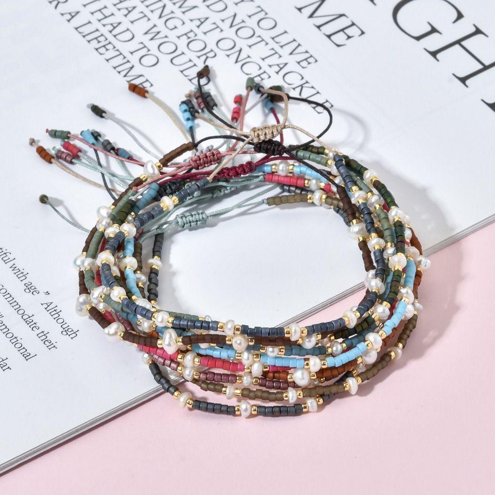 Thin Design Beaded Bracelet Bohemian Style Hand-woven Bracelet Friendship Bracelet Daily Casual