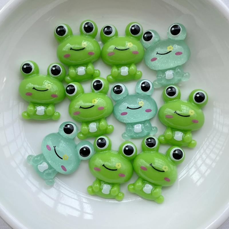 12 Pcs New Cute Cartoon Frog Series Flat Back Resin Scrapbooking DIY Jewelry Hairpin Craft Decoration Accessorie