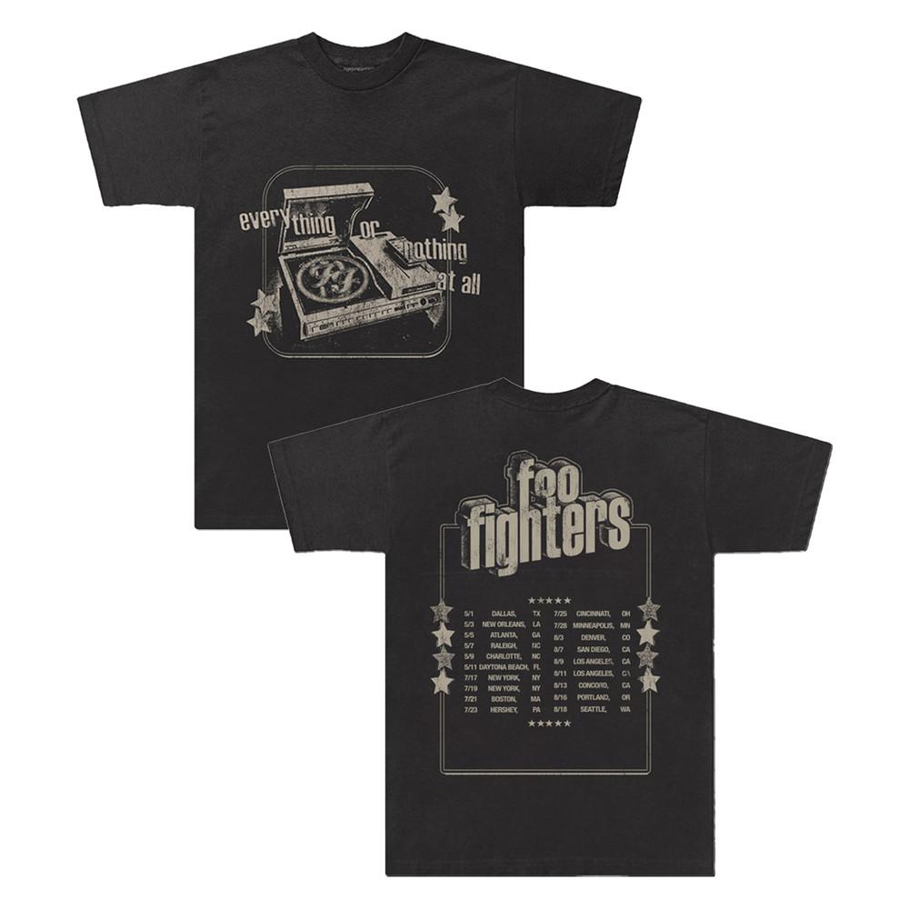 

Record Player Foo Fighters Tee, Custom Band Merch Vintage-Inspir wbr/ ed Graphic Shirt Unisex T-Shirt XXL