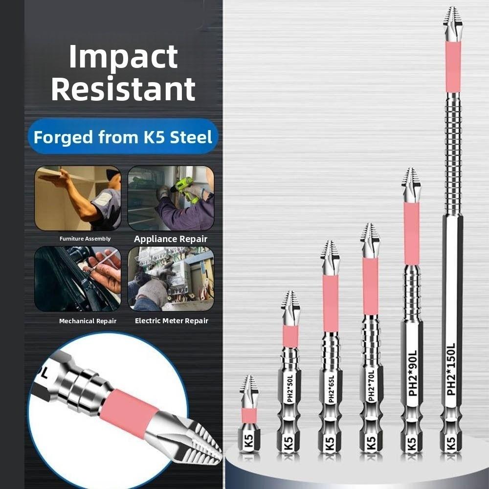 6/10pcs High Torque Magnetic Screwdriver Bit Anti-Slip Ph2 Screwdriver Bit Screw Driver Hand Tool