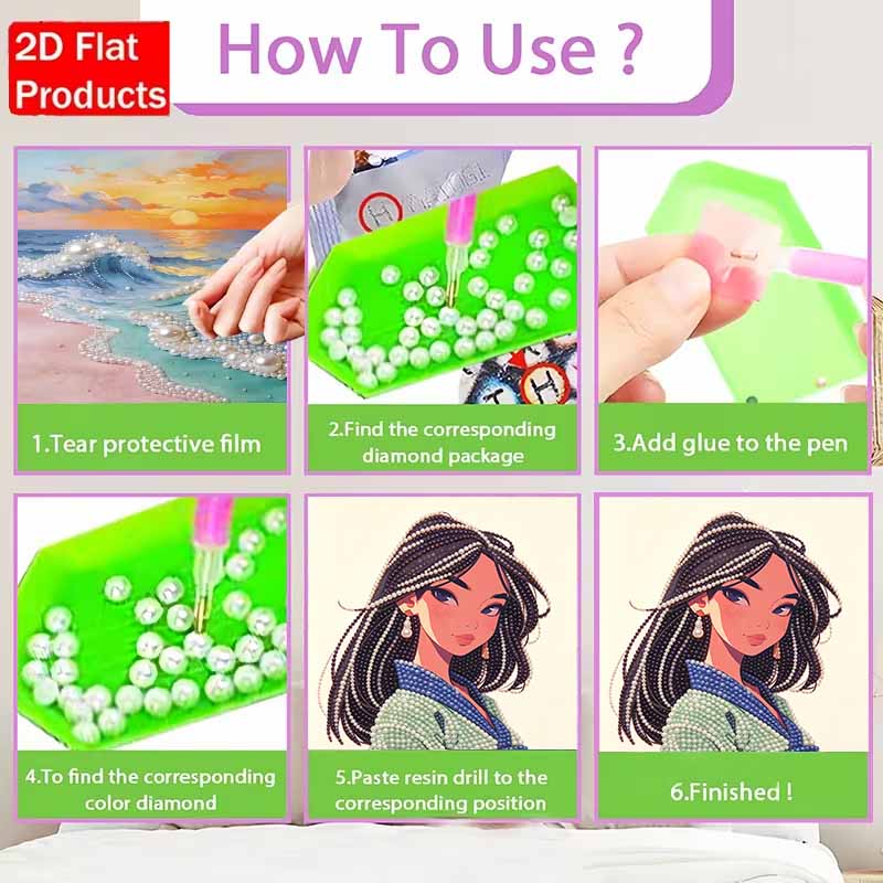 Disney Pearl Painting Mulan 5D DIY Pearl Picture Crafts for Adults/Beginners Gift Ideas Home Decor