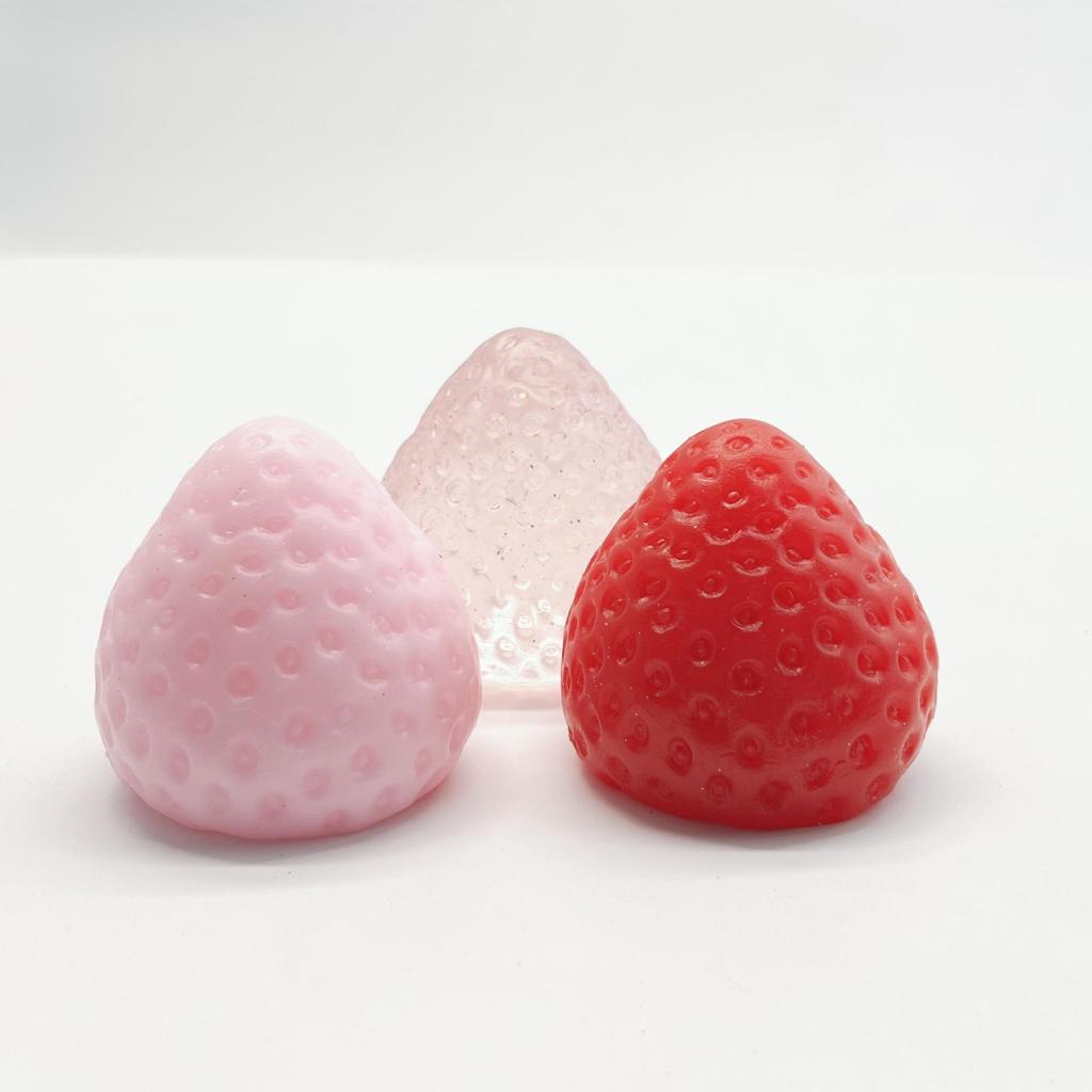 Large Silicone Strawberry Stress Relief Squeeze Toy - Popular Decompression Hand Toy