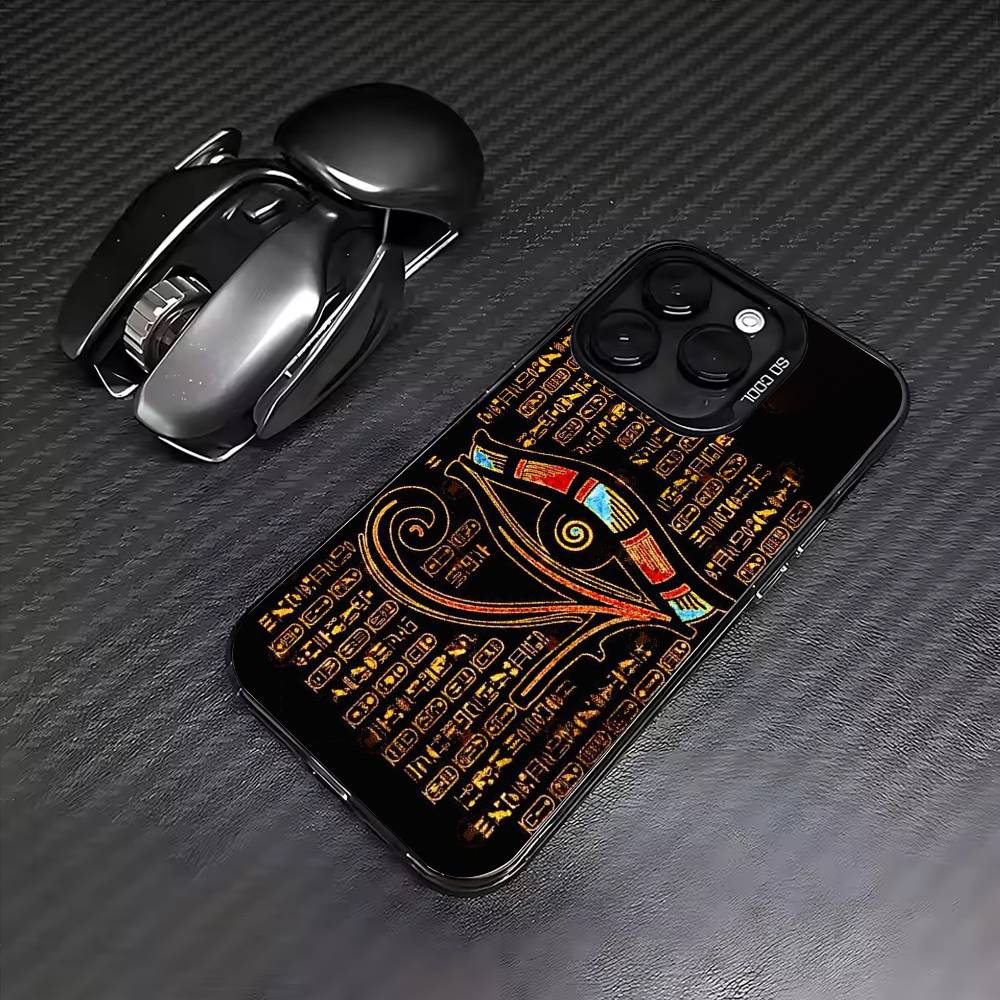 

Египетский Глаз Гора Чехол Для Телефона Для iPhone17,16,15,14,13,12,11 Plus,Pro Max Цветной Посеребренный Внутренний Чехол iPhone16e