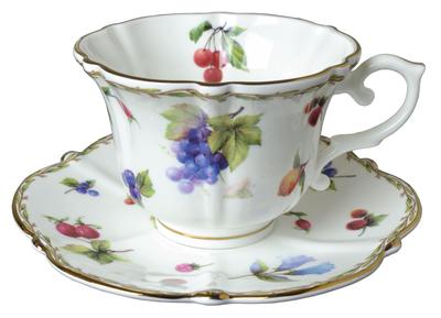 Mikrowellengeeignete Tasse und Untertasse von Royal Arden, Bone China, im Karton, 240 ml, Nein. 37564