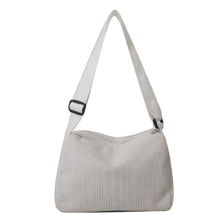 Contemporary Corduroy Sling Bag for Ladies Versatile Shoulder Bags with Zipper