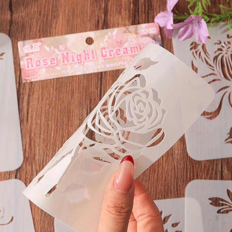 Yuezhen Floral Whisper Handwritten Newspaper Template: Hollow Floral Design Painting Template
