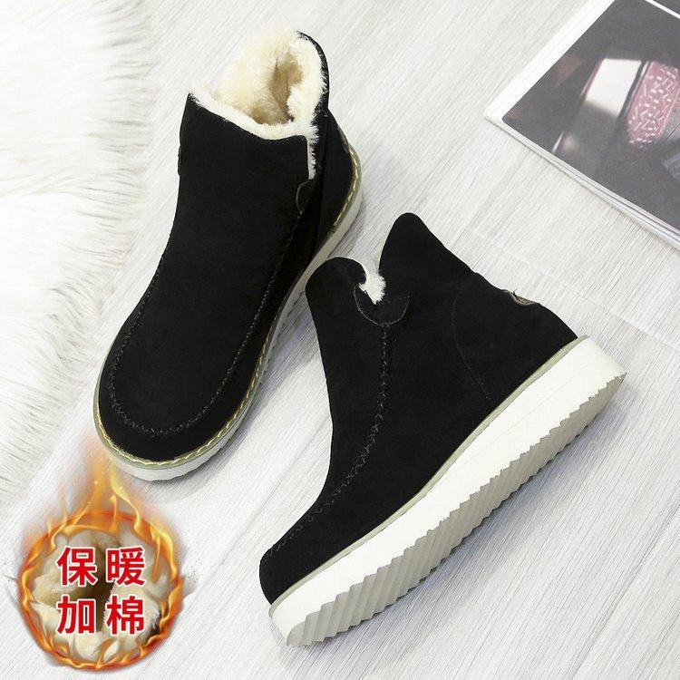 

European and American winter new thick-soled velvet thickened snow boots for women, large size warm towel, short boots, cotton shoes for women 36