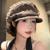 Retro Old Hole Big Head Circumference Octagonal Beret Women's Big Face Showing Face Small Versatile Newsboy Hat New Painter Hat