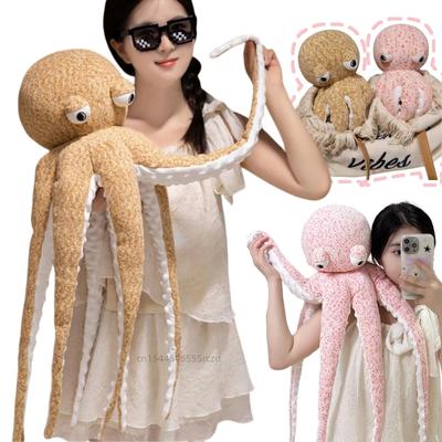 40/60/80cm Cartoon Giant Long Legs Octopus Plush Doll Pillow Warm Hug Super Soft Yellow Pink Marine Animal Plush Toy Home Decor
