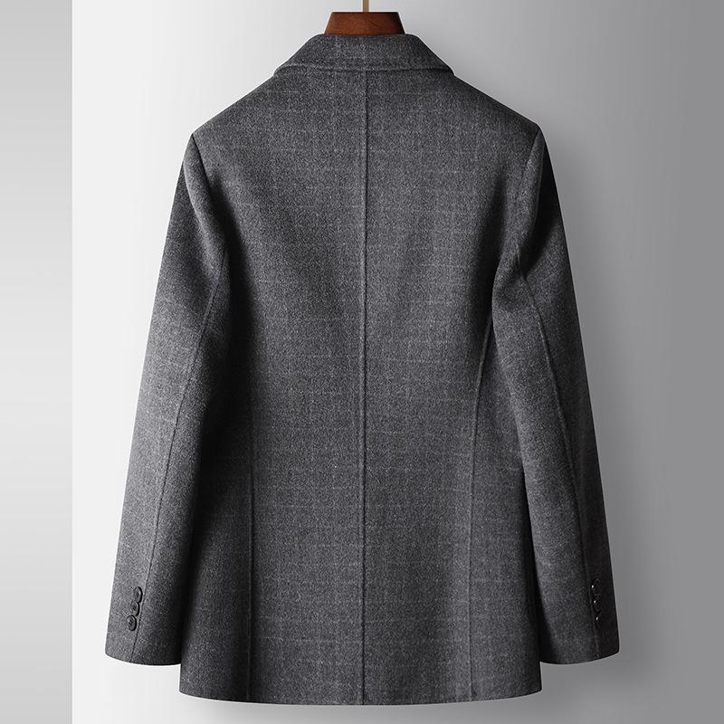 Autumn and Winter Wool Woolen Single West Light Luxury Business Youth Solid Color Double-sided Woolen Suit Jacket